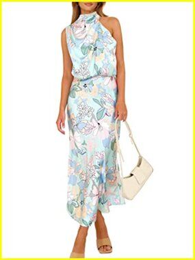 Satin Sleeveless Mock Neck Maxi Cocktail Dress